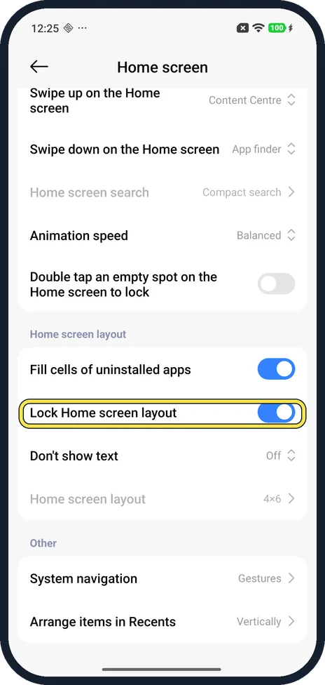 Android screenshot: Check the switch