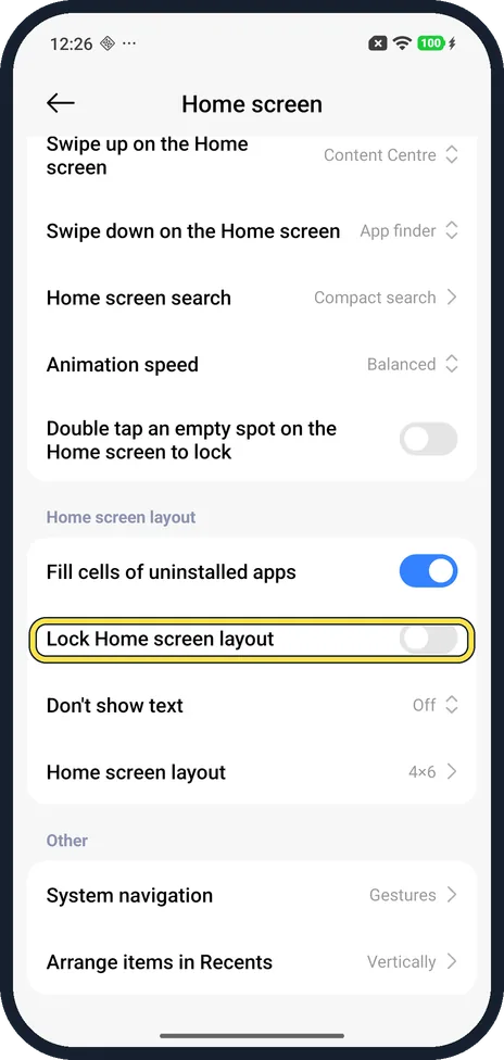 Android screenshot: Turn it off to move apps