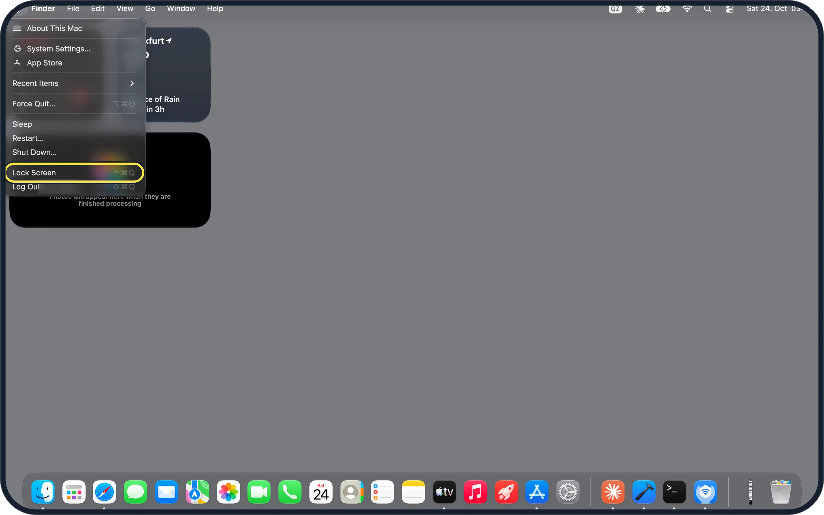 Picture from: Lock the screen on a Mac