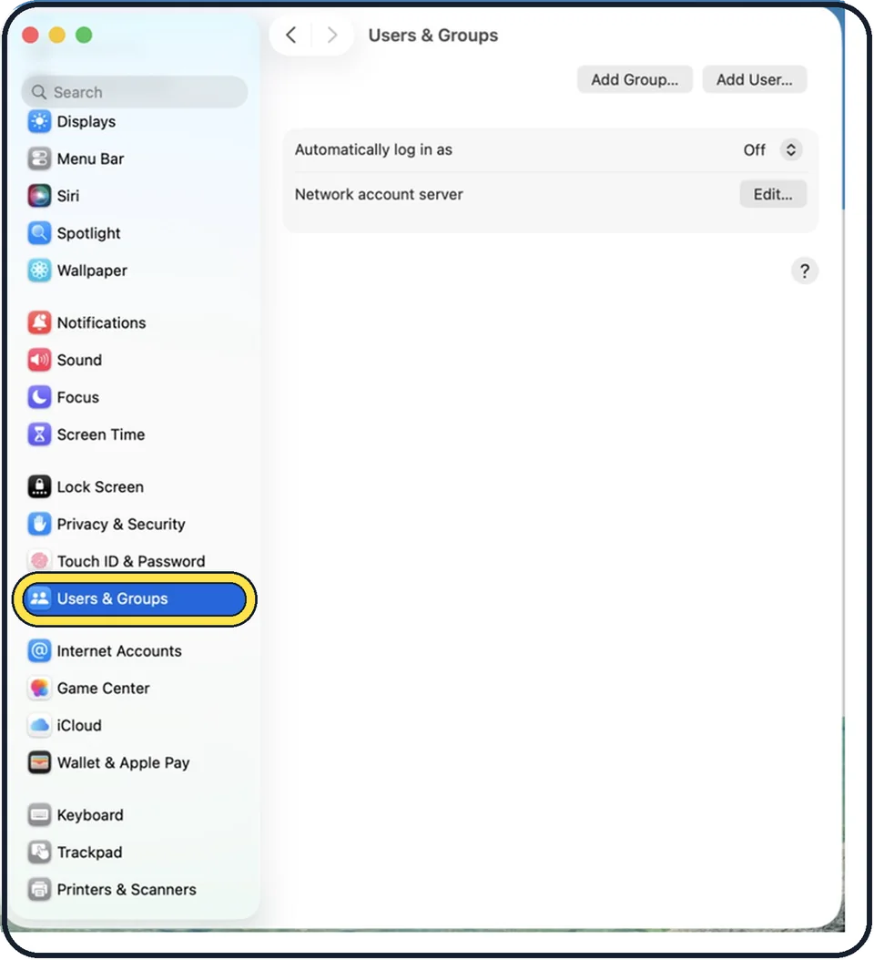 Screenshot from the guide: How to make a Mac log in automatically without a password