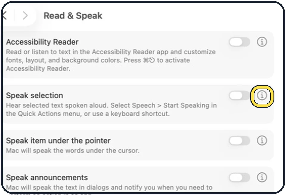 Mac screenshot: Set the shortcut