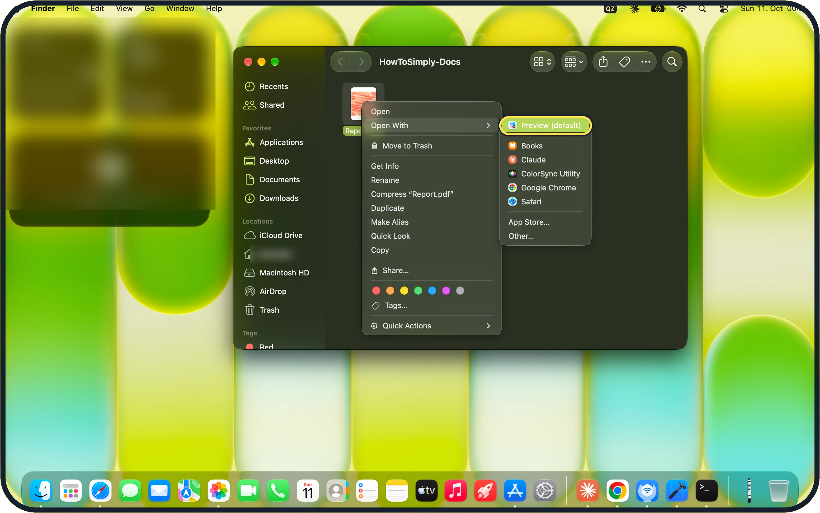 Screenshot from the guide: How to make a PDF smaller on a Mac with Preview