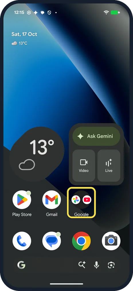 Android screenshot: Lift your finger