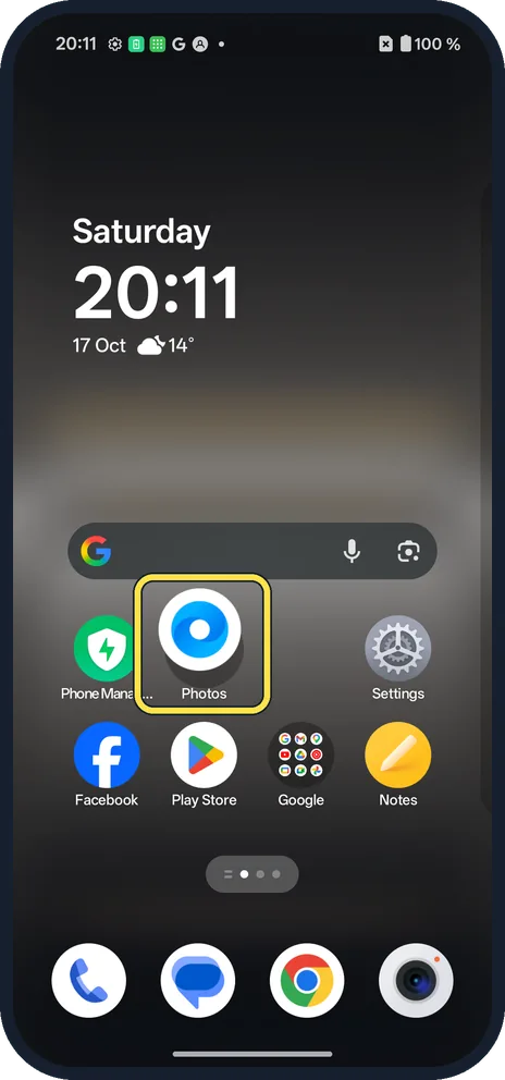 Screenshot from the guide: How to make an app folder on a OnePlus (OxygenOS 16)