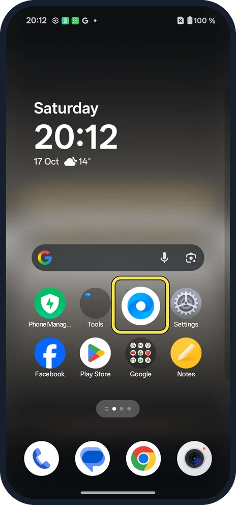 Android screenshot: To undo: drag the apps out