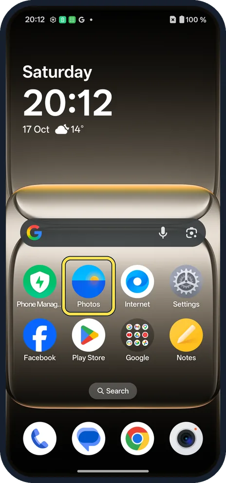 Android screenshot: The folder disappears