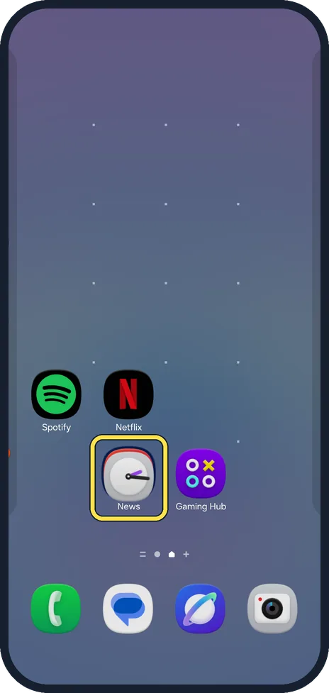 Screenshot from the guide: How to make an app folder on a Samsung Galaxy (One UI 9)