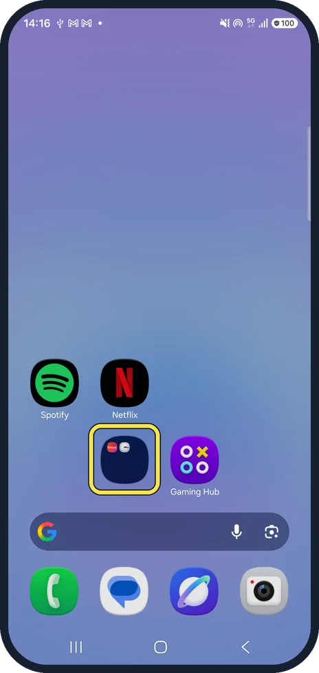Android screenshot: Find it on the home screen