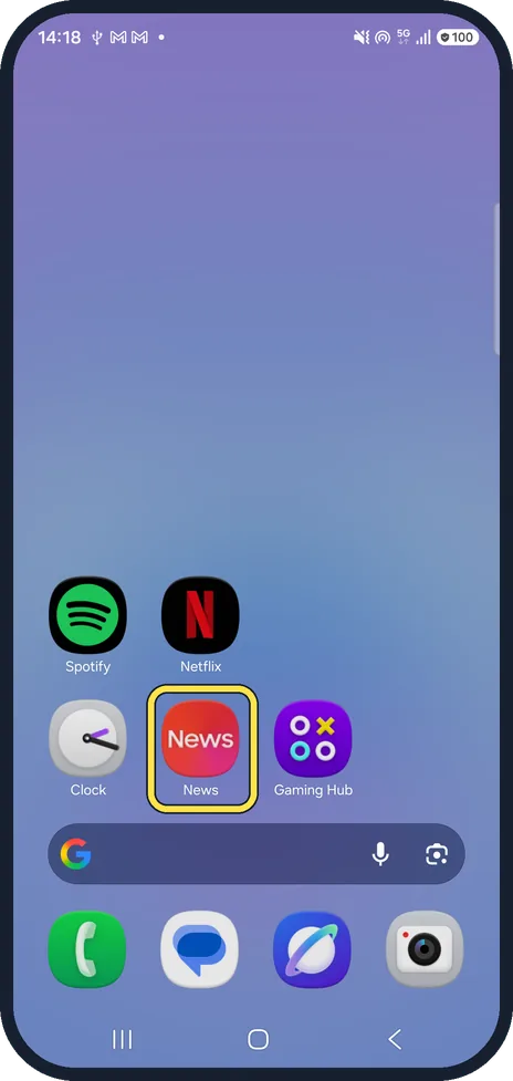 Android screenshot: A one-app folder disappears