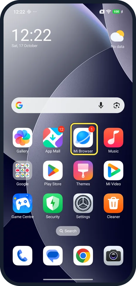Android screenshot: Empty it to remove it