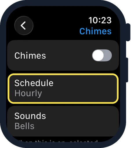 Apple Watch screen: Choose how often