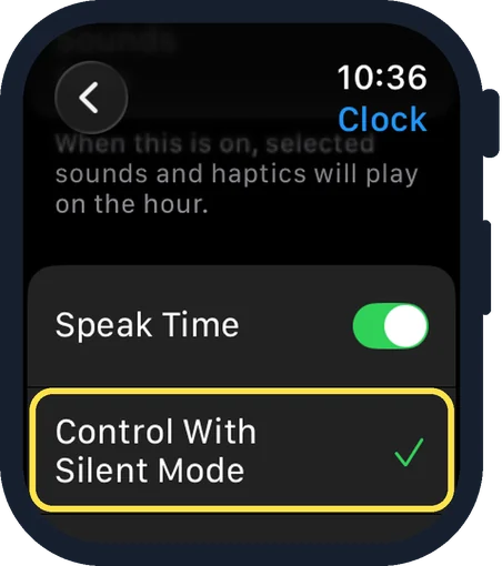 Apple Watch screen: Choose when it may speak