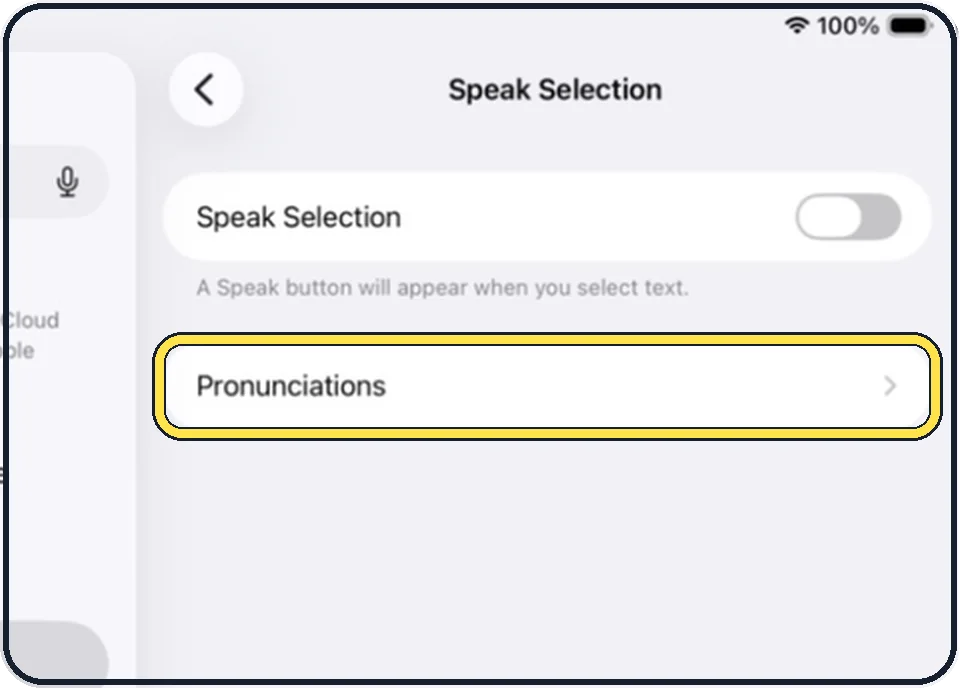 iPad screenshot: Teach it a word it says wrong