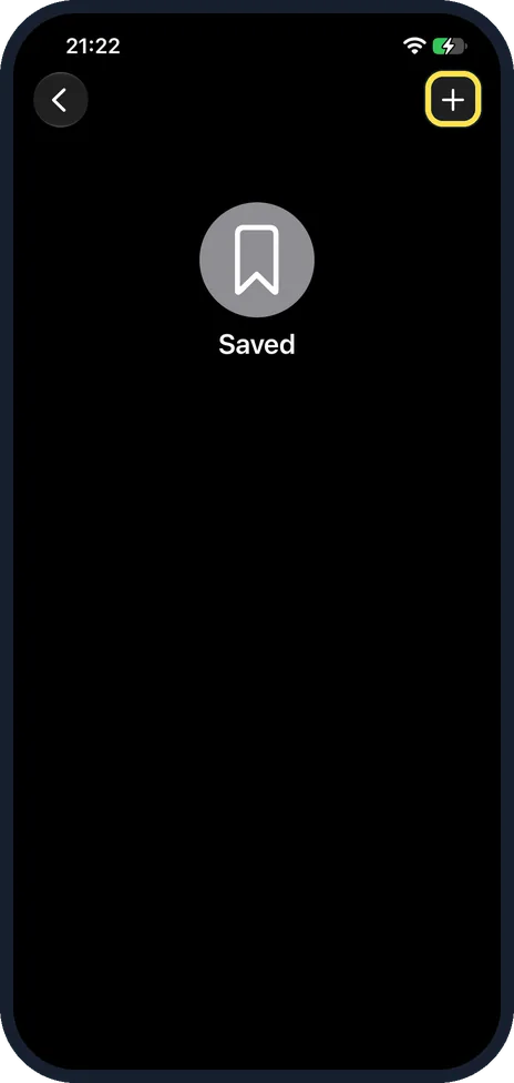 iPhone screen: Tap + to add a phrase