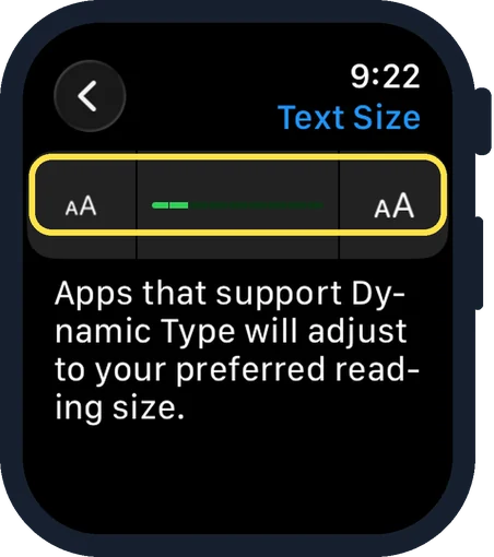 Apple Watch screen: Make the text larger
