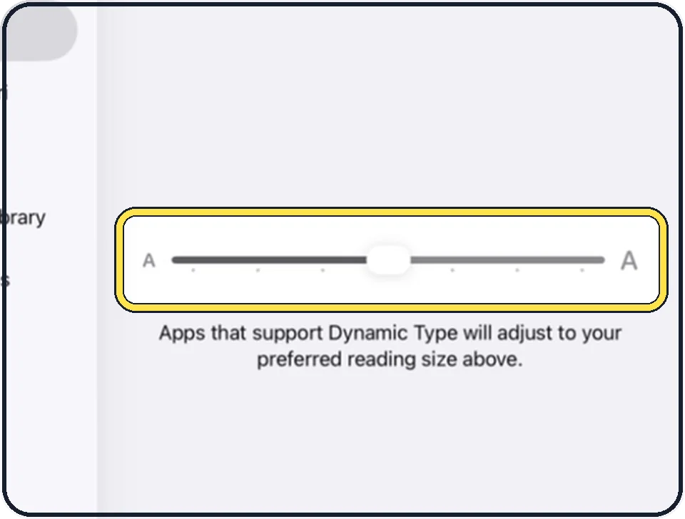 iPad screenshot: Drag the slider to the right