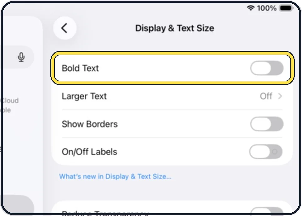 iPad screenshot: Add Bold Text