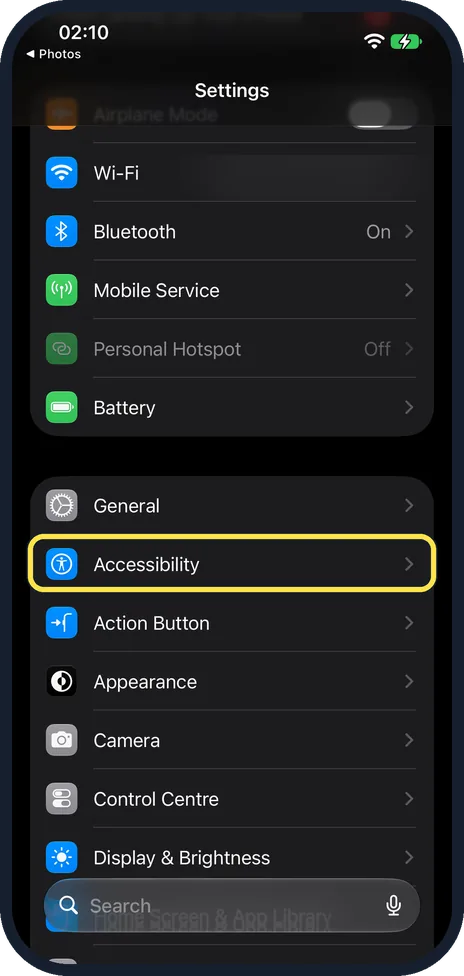 Screenshot from the guide: How to make your iPhone read text aloud