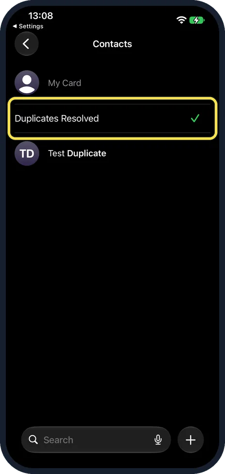 iPhone screen: Check the result