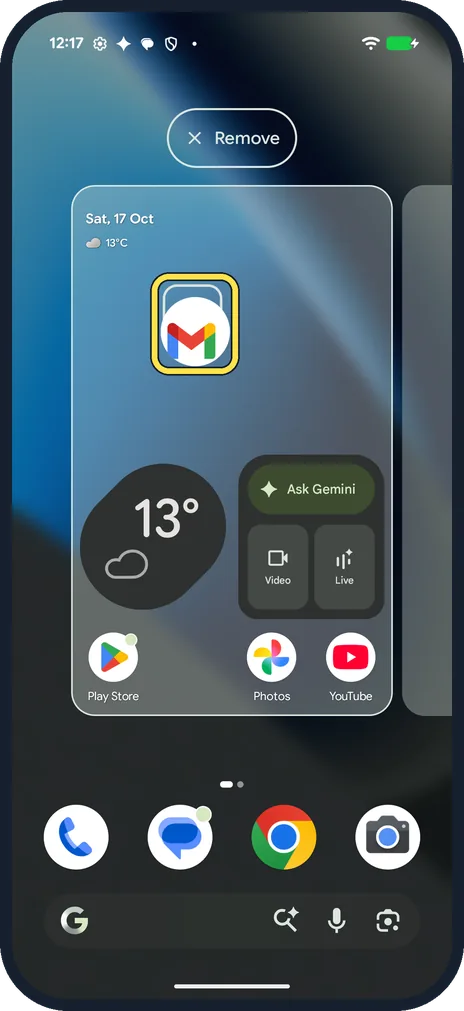 Android screenshot: Drag it to a new spot