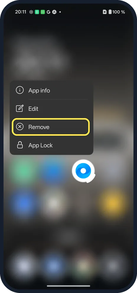 Android screenshot: Remove