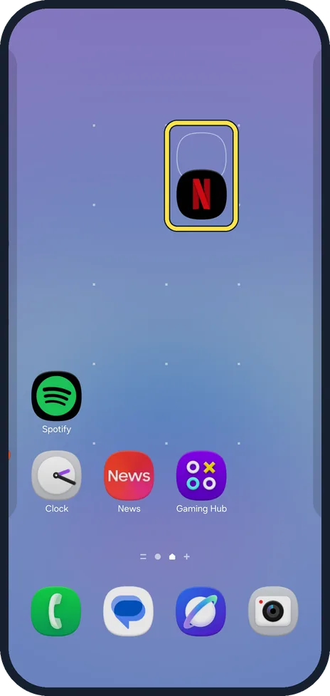 Android screenshot: Drag it to a new spot