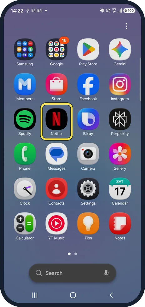 Android screenshot: Find it on the Apps screen