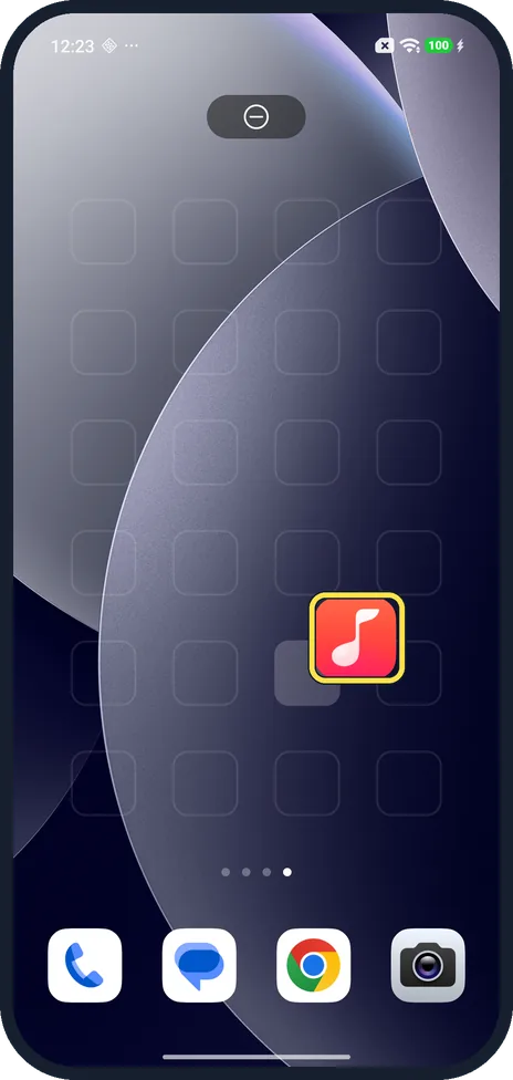 Android screenshot: Drag it to another page