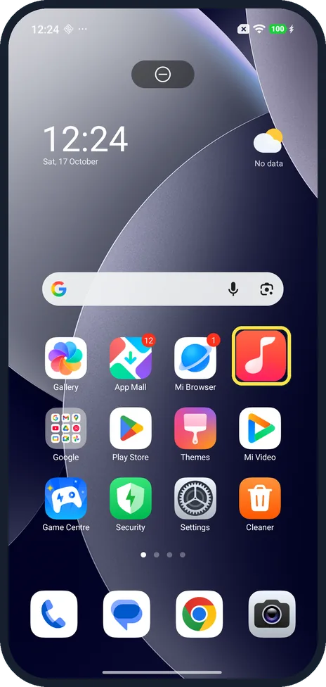 Android screenshot: Drag it back