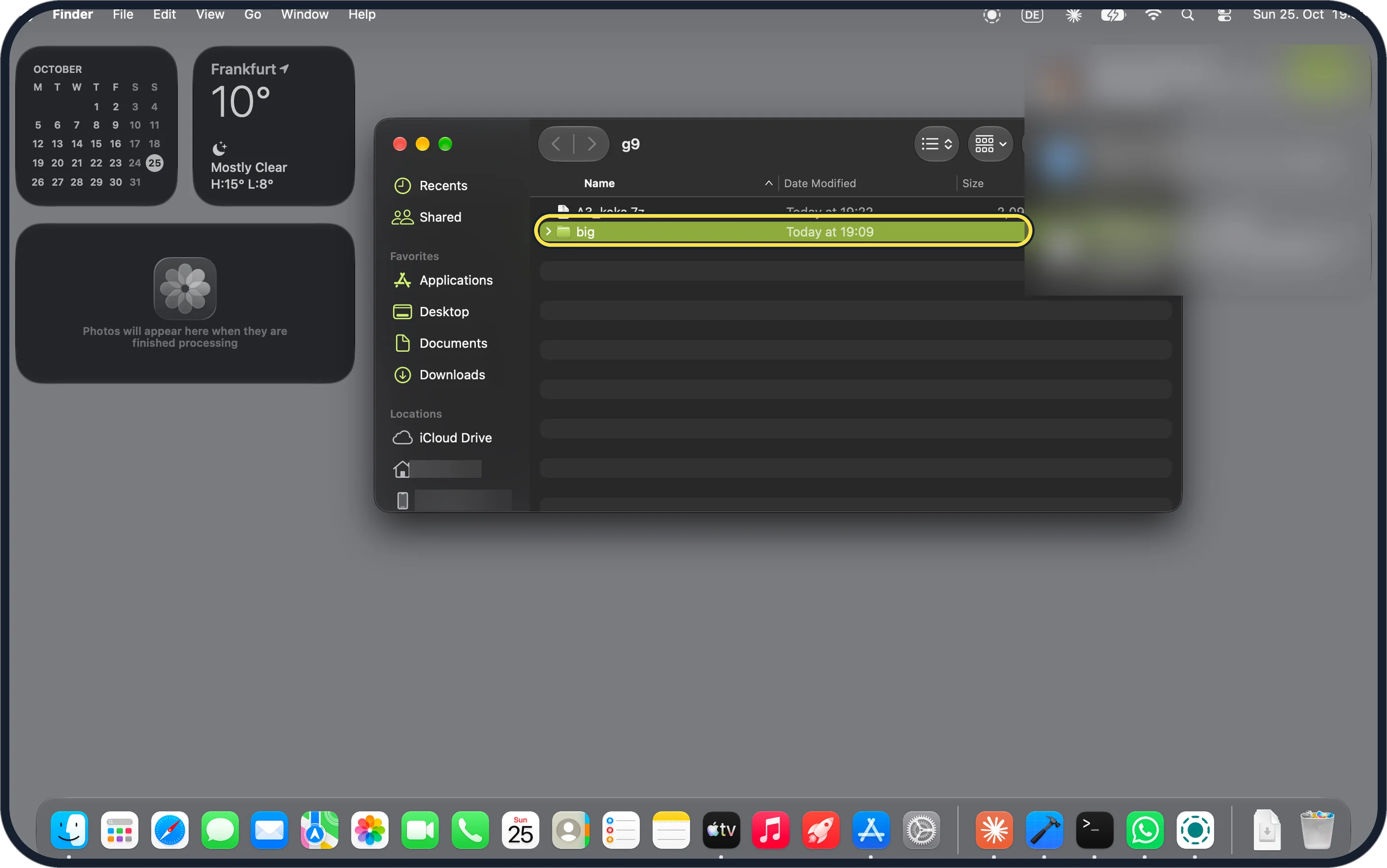 Mac screenshot: Open the folder