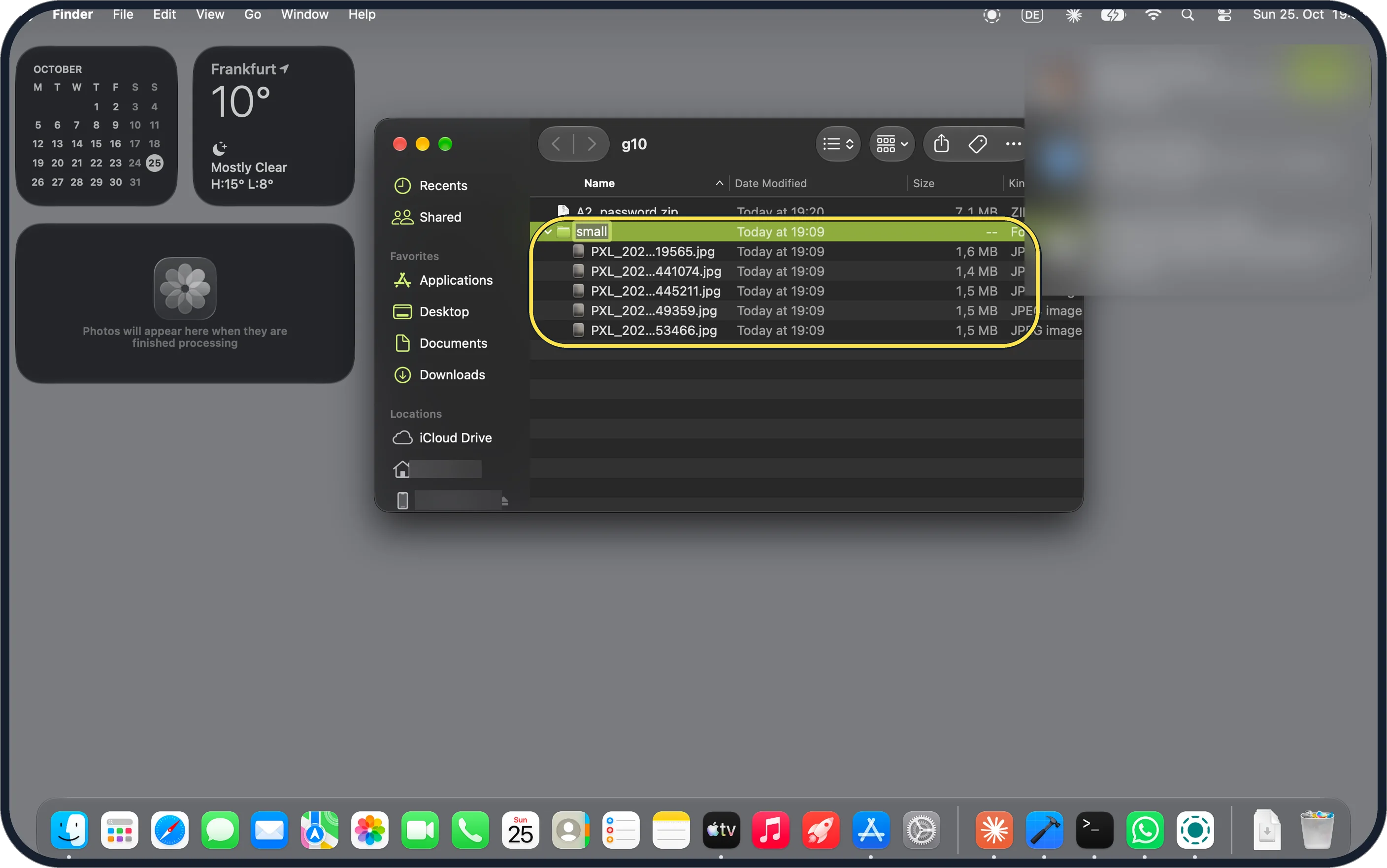 Mac screenshot: Open the folder