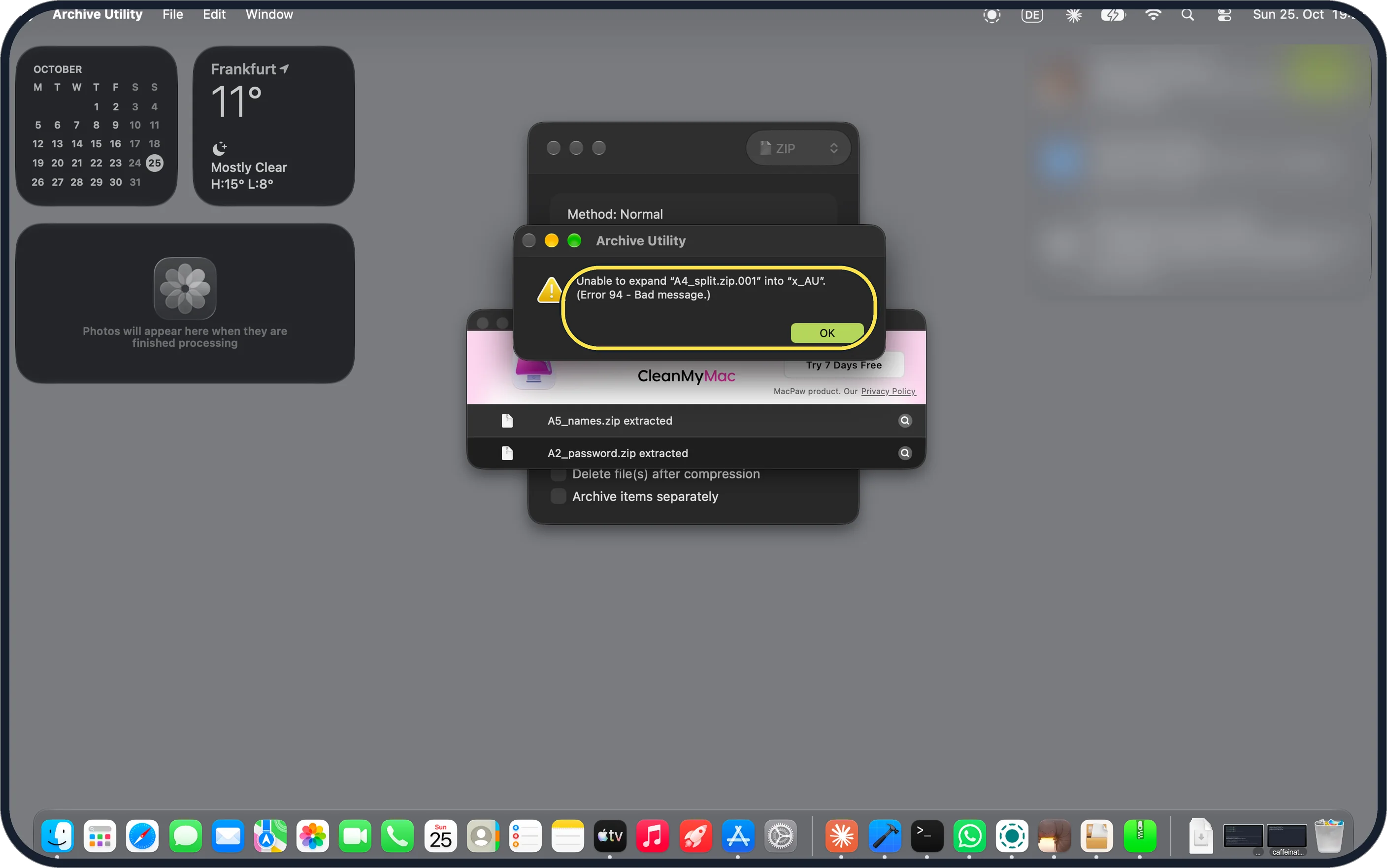 Mac screenshot: See why double-clicking fails