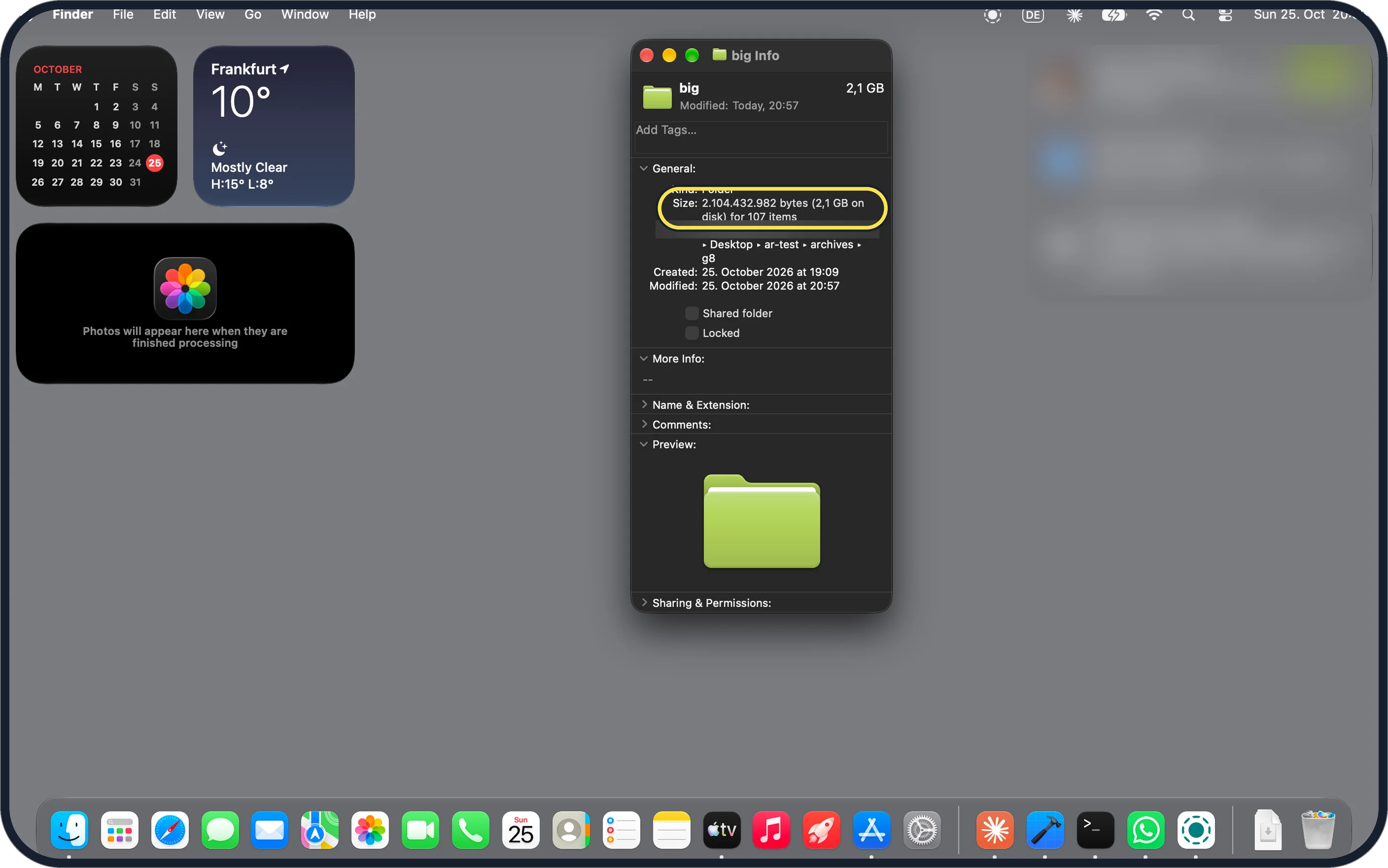 Mac screenshot: Check nothing is missing