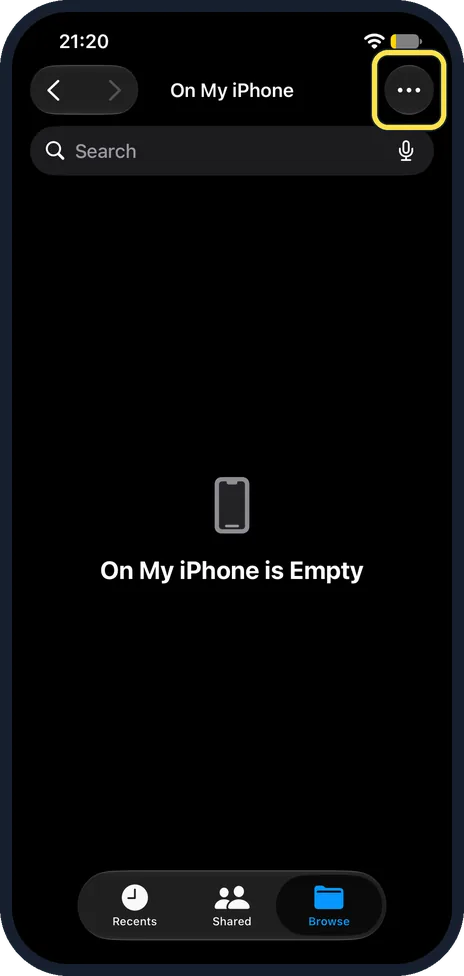 Screenshot from the guide: How to open and create ZIP files on an iPhone (iOS 27)