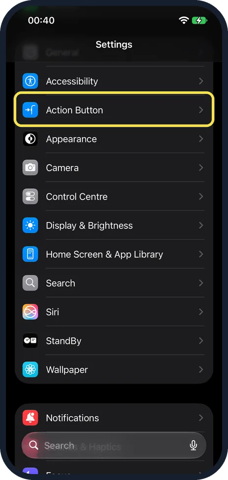 Screenshot from the guide: How to open Magnifier with the Action button on an iPhone