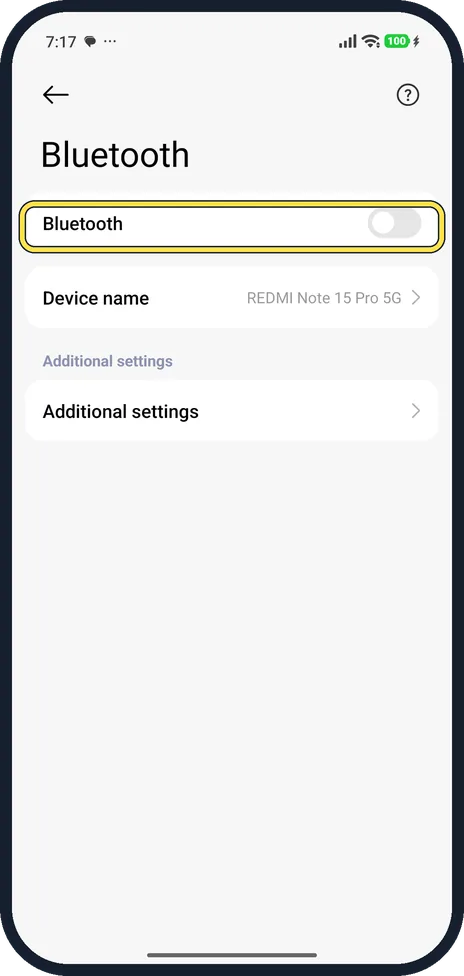 Android screenshot: Open Bluetooth