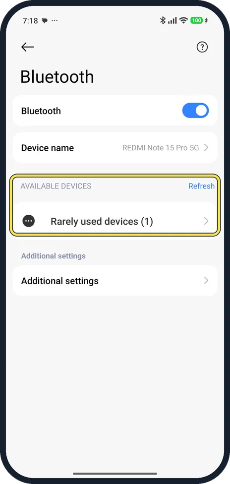 Android screenshot: Turn it on and pick your device