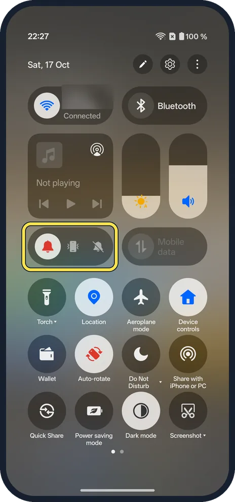 Screenshot from the guide: How to put a OnePlus on silent or vibrate (OxygenOS 16)