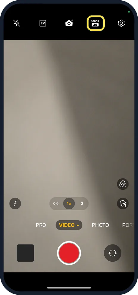 Android screenshot: Tap the size button