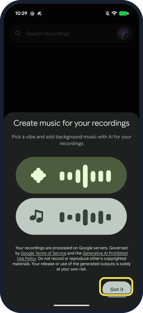 Android screenshot: Open Recorder