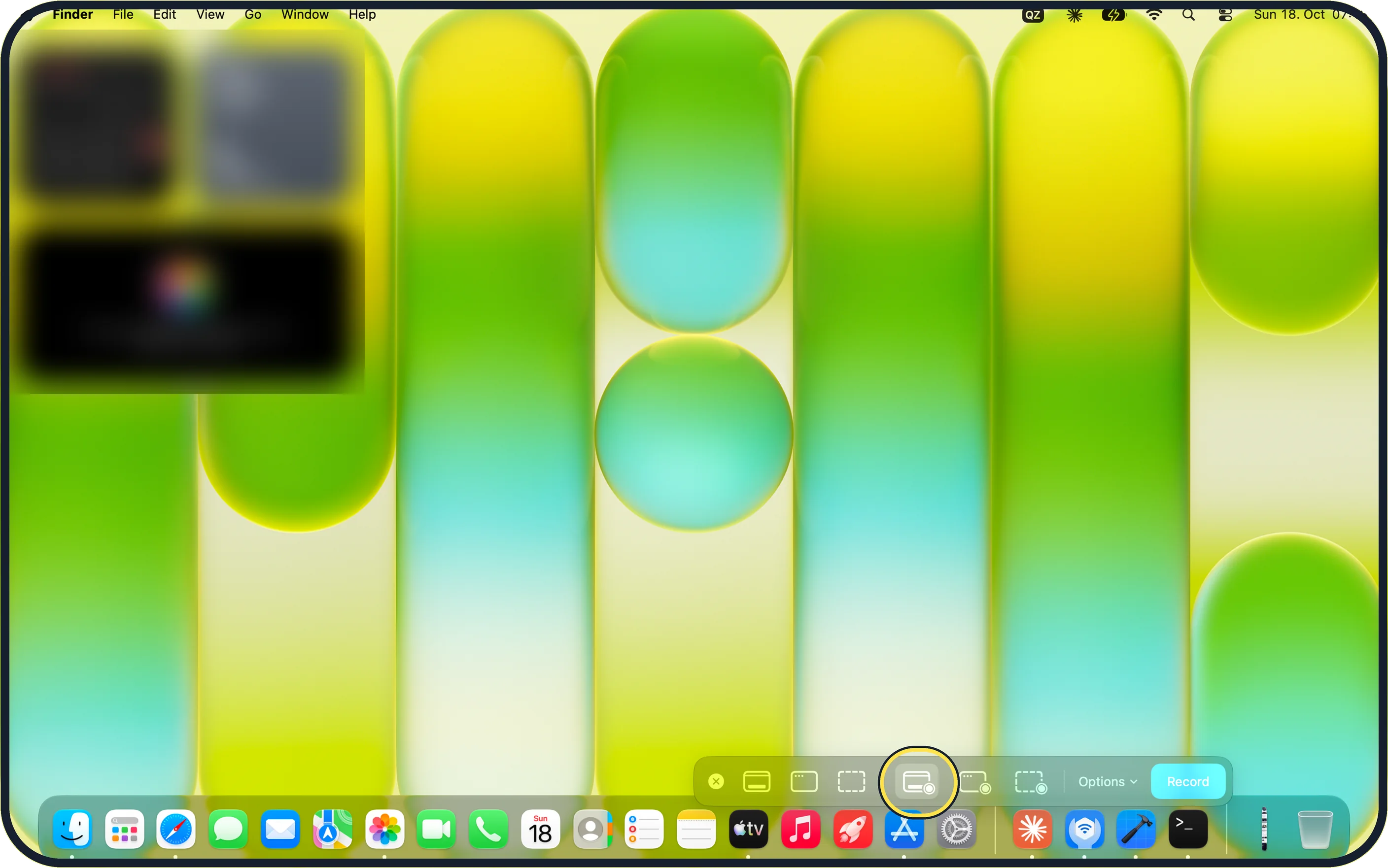 Mac screenshot: Choose what to record