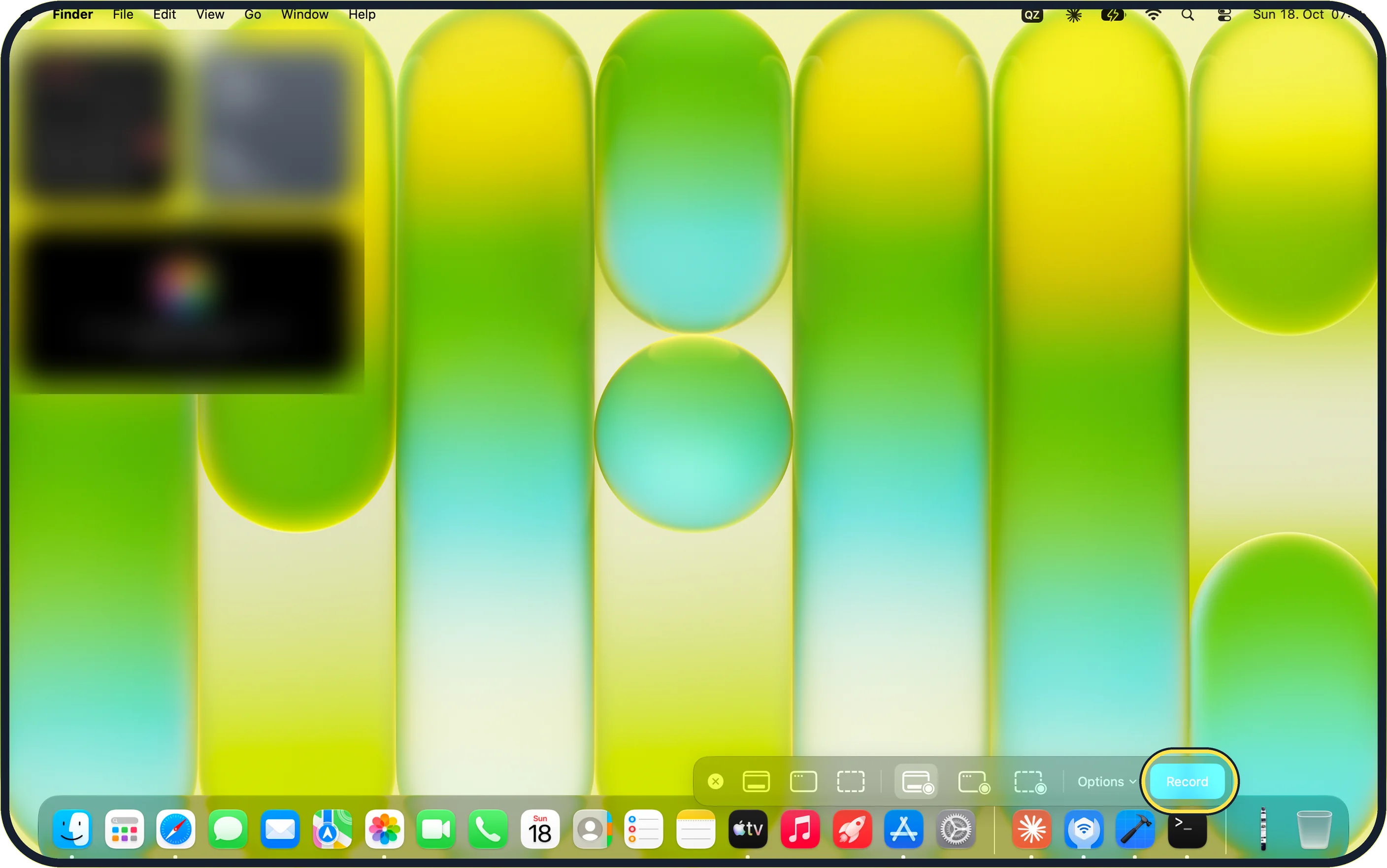 Mac screenshot: Click Record