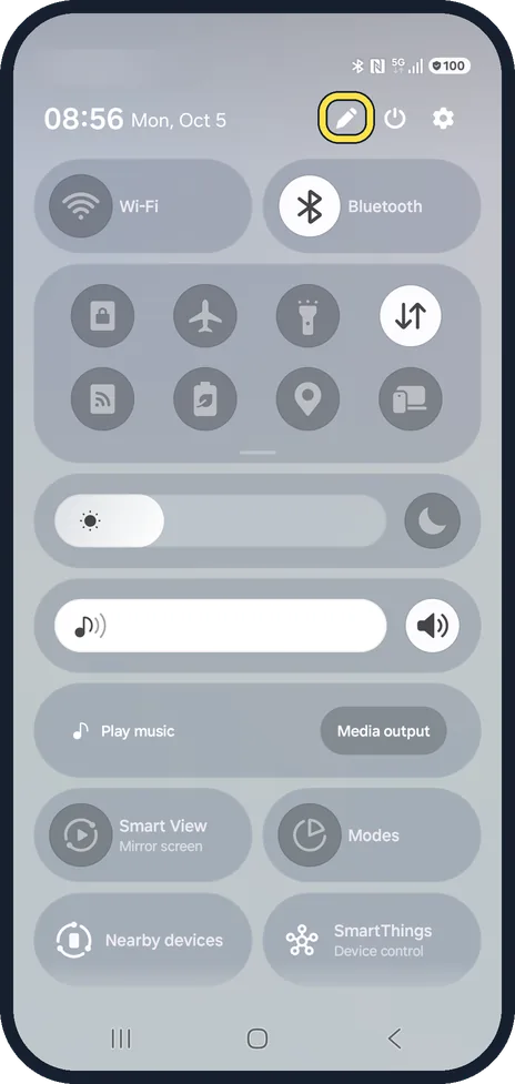 Android screenshot: No button? Tap the pencil