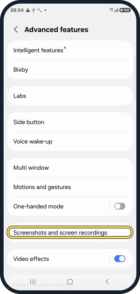 Android screenshot: Change the defaults