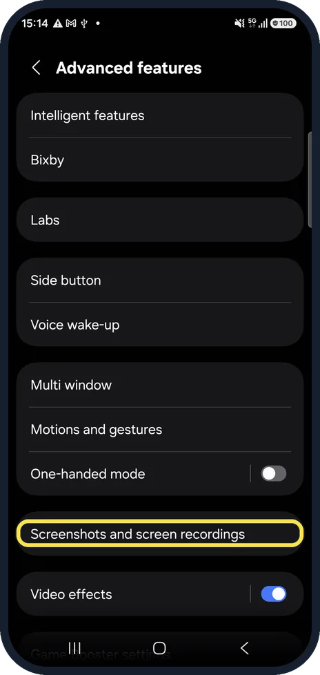 Android screenshot: Change the defaults
