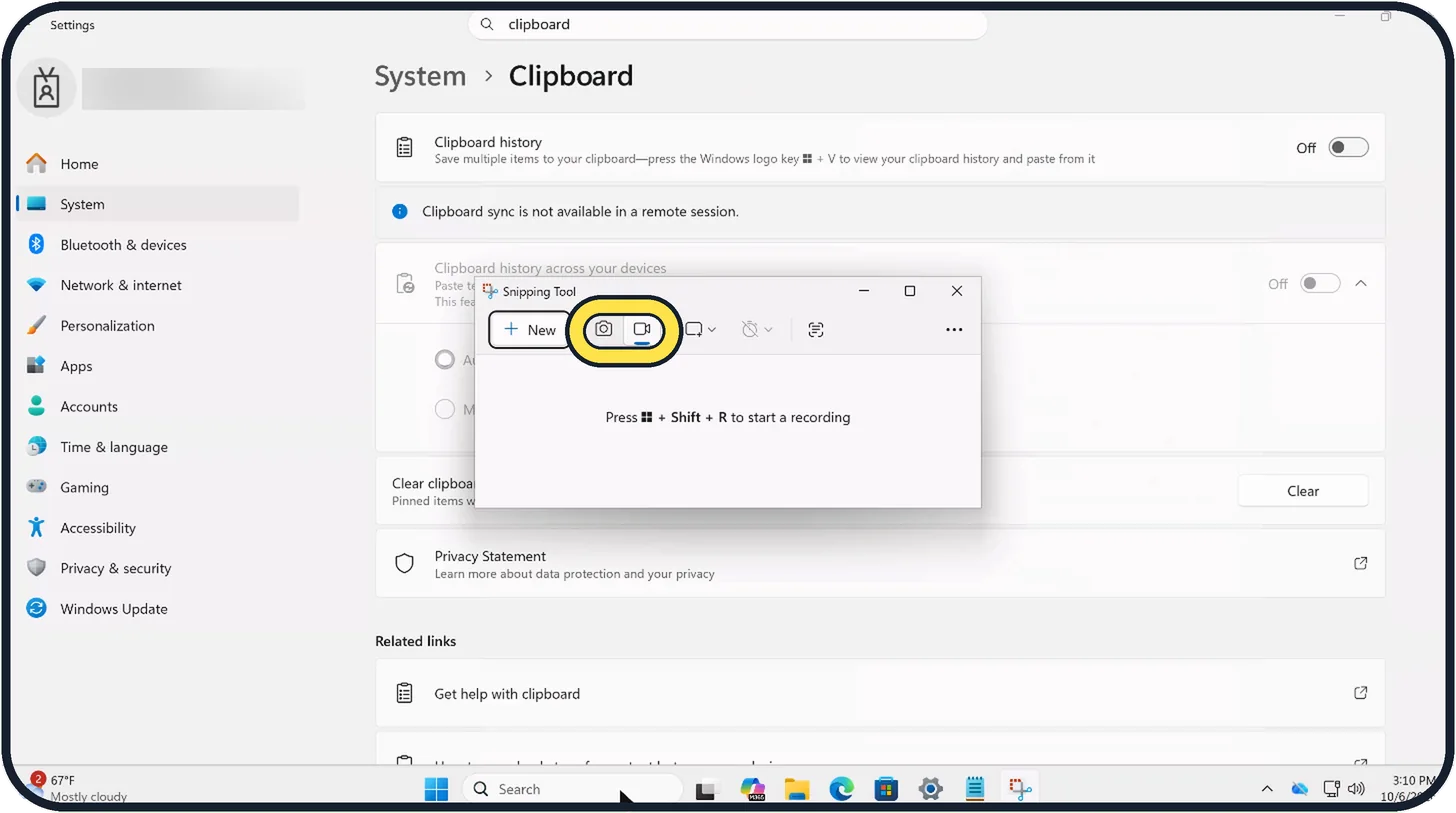 Screenshot from the guide: How to record your screen on Windows 11