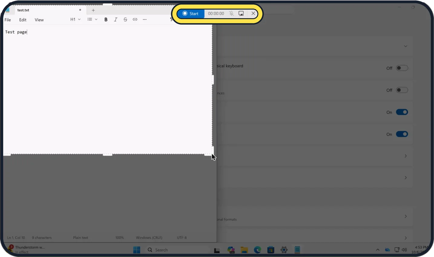 Windows screenshot: Click Start