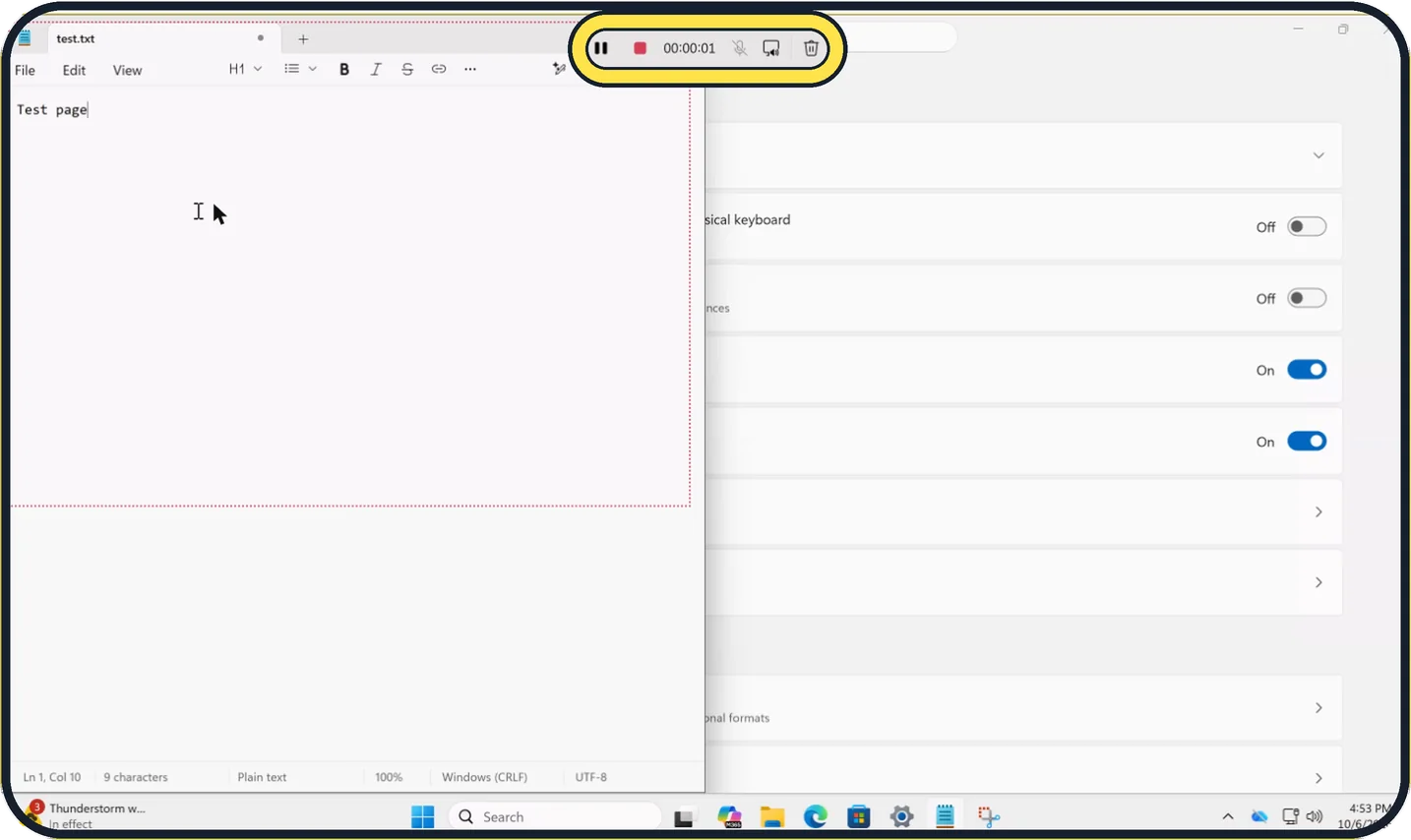 Windows screenshot: Pause or stop