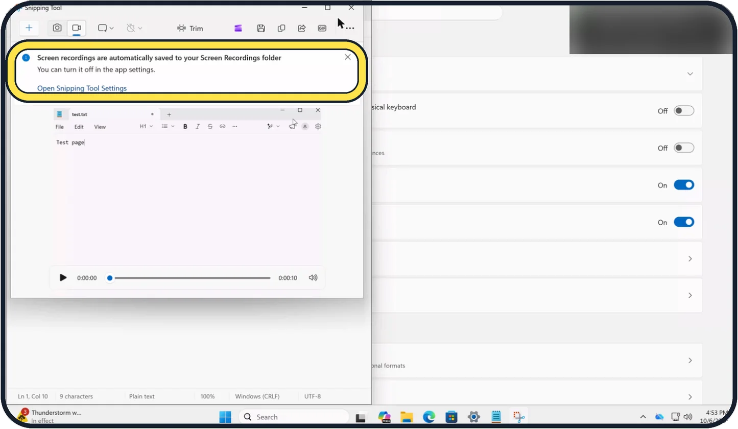 Windows screenshot: Find the recording