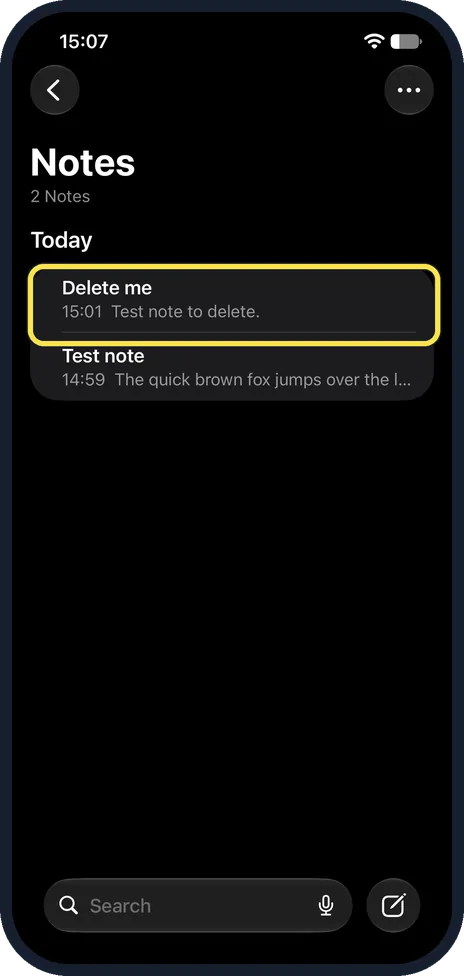 iPhone screen: The note is back